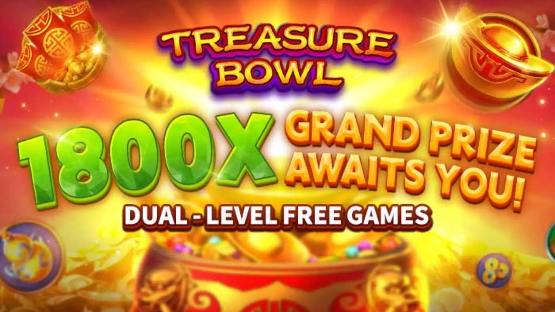 Multiplicadores Treasure Bowl uspjogo - 7777x Máximo com Tigela Dourada